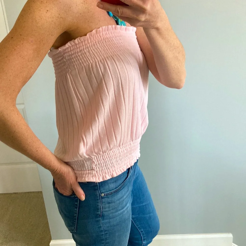 Pink Ribbed Tube Top - Picture 4 of 8